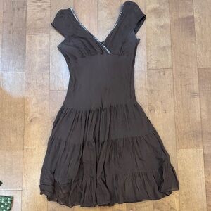 Silk drop waist dress